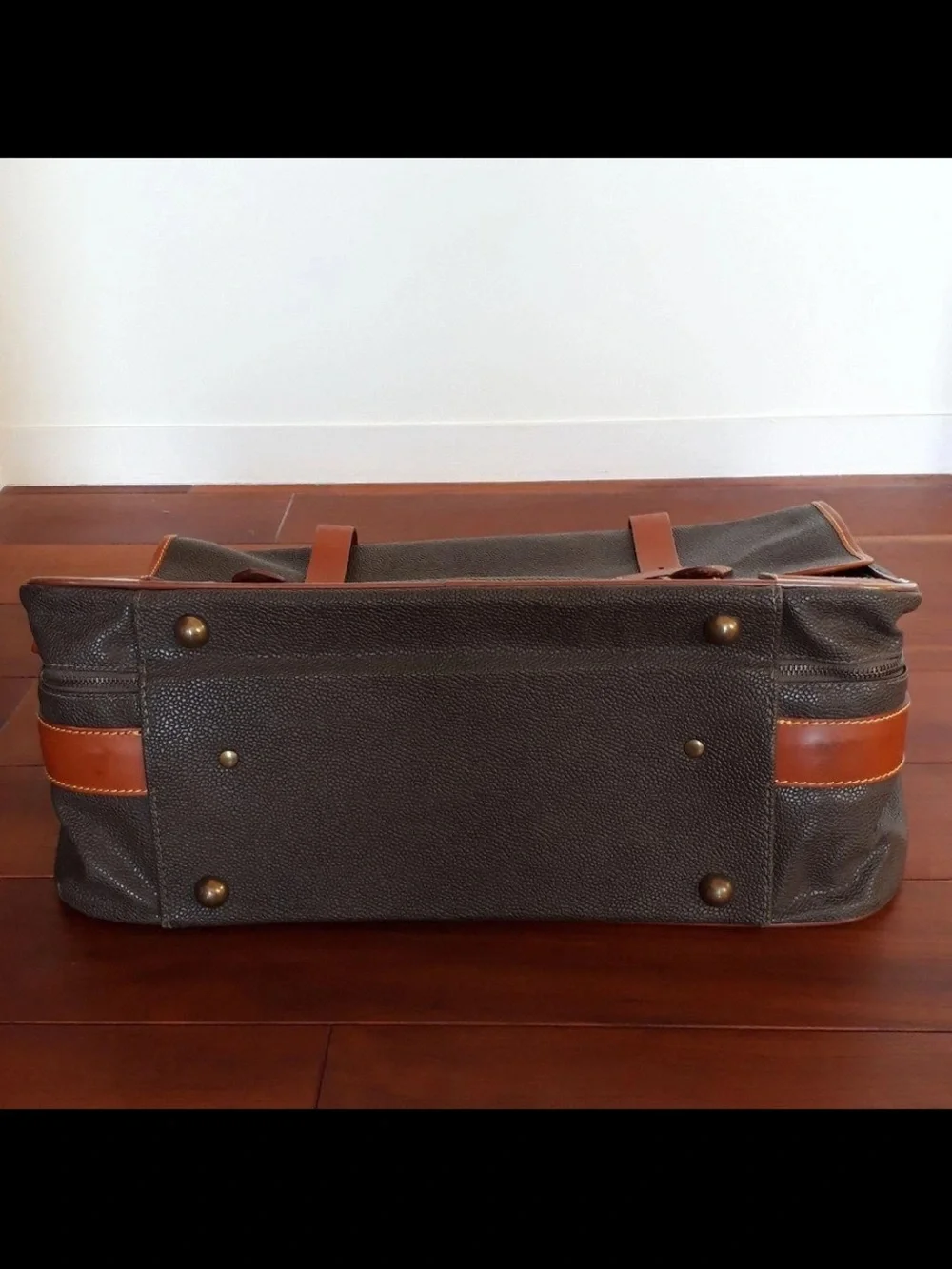 Mulberry Dark Brown Leather Briefcase with Tan Trim
